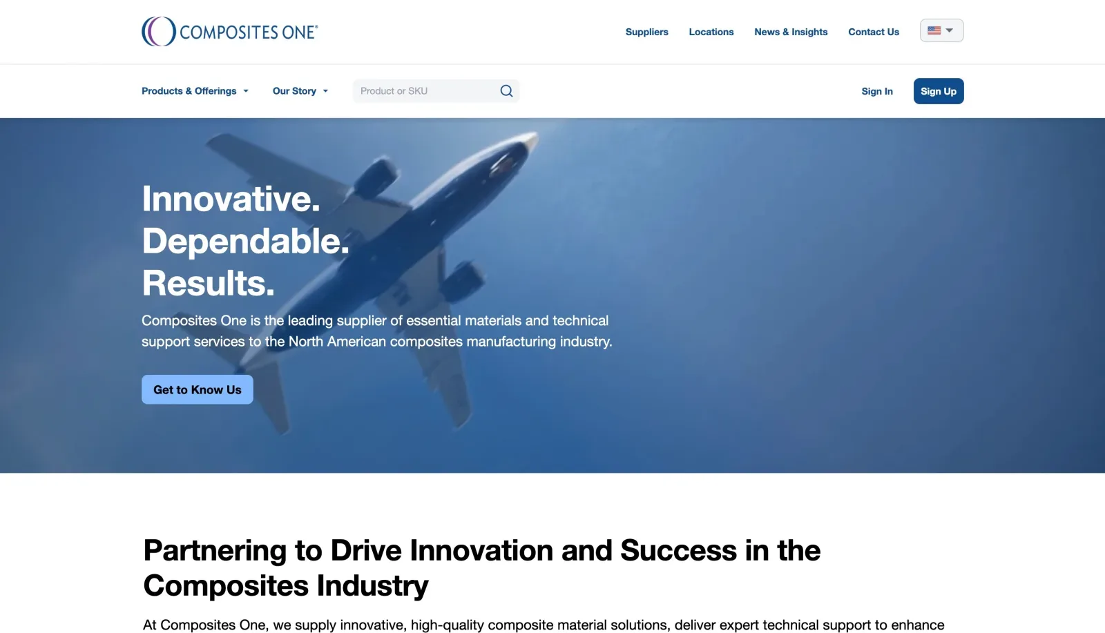 Composites One enterprise materials and product discovery platform